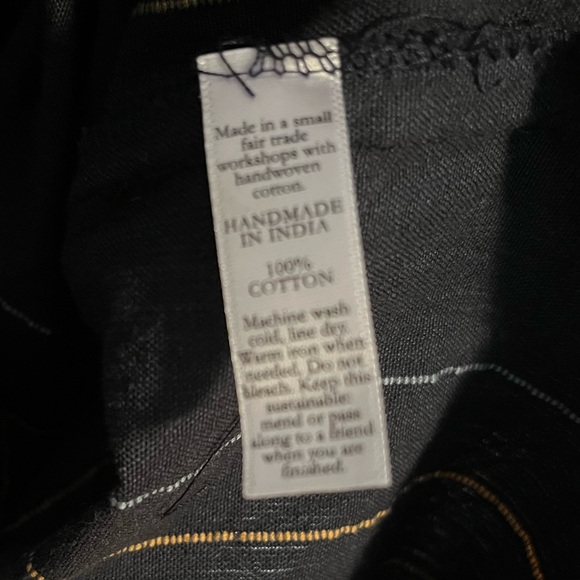 Liz Alig Handwoven Cotton Button-Up Navy Women's Top NWOT - Picture 4 of 4